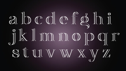 Obraz premium line font, lowercase letters font