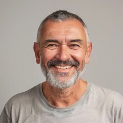 Obraz premium Smiling Man with Gray Hair and Beard