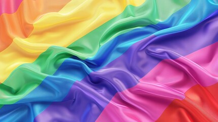 Obraz premium LGBTQ pride flag in vibrant rainbow colors, representing love, tolerance, and unity in the movement for equality and diversity acceptance