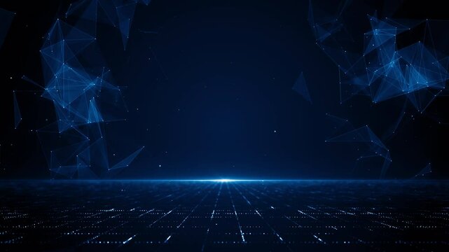 Technology digital business corporate abstract particles hex presentation broadcast background loop