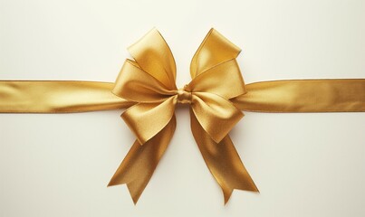 Fototapeta premium a gold Christmas bow isolated on whie background