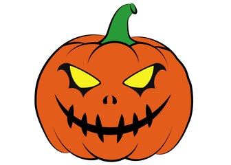 Halloween cartoon pumpkin jack-o-lantern, Scary Halloween pumpkin faces, pumpkin with jack o lantern faces, jack o lantern cartoon illustration, 