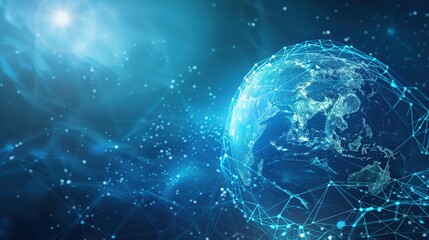Fototapeta premium Global Network Connections and Digital World