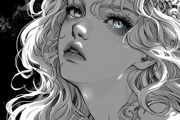 Fototapeta premium aphrodite greek goddes, manga style