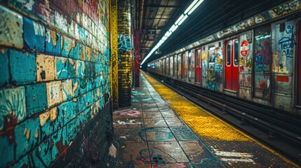 Subway Graffiti Art on Urban NYC Wall