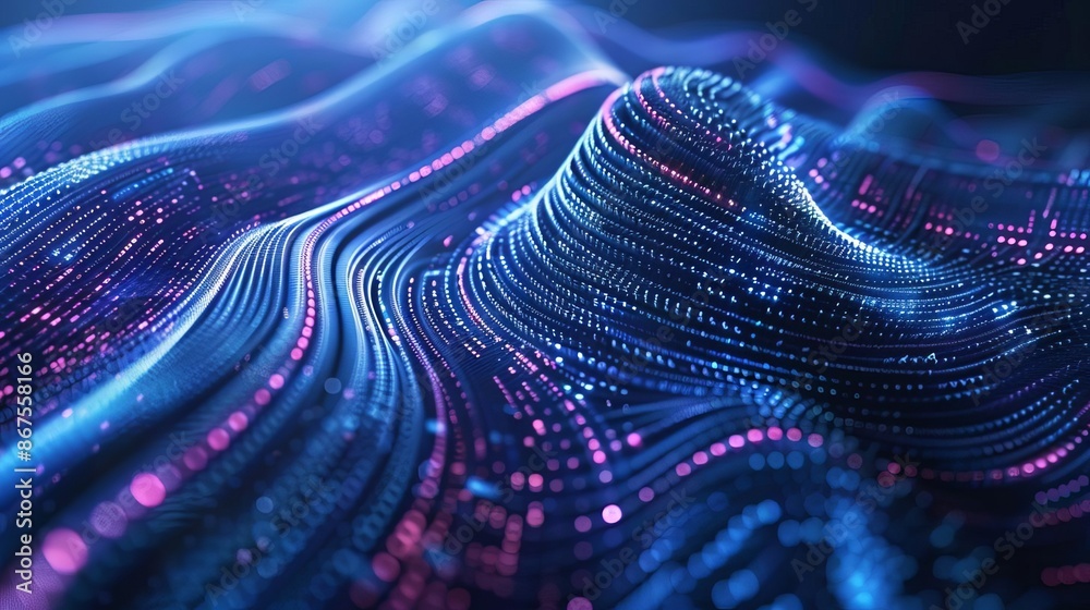 Wall mural swirling lines of code forming abstract shapes, abstract ai background, concept of software innovati