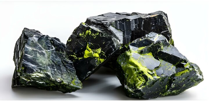 Uranium a radioactive mineral used for energy production on white background. Concept Science, Uranium, Energy, Mining, Nuclear Power