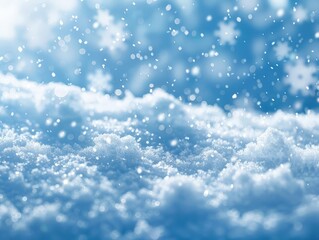 Obraz premium Snowy Sky with Blurred Snowflakes