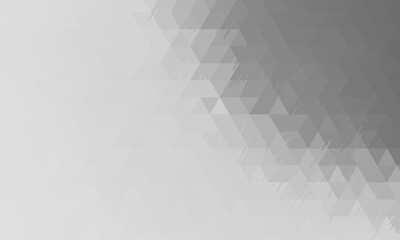 Abstract Geometric Background with a Gradient of White to Gray Triangles Creating a Modern Mosaic Pattern