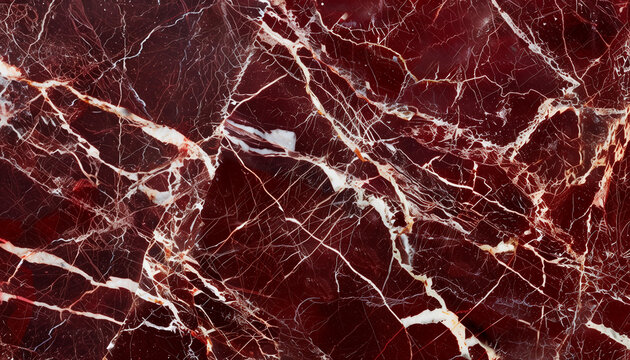 Intricate Details: Rosso Levanto Marble Macro Shot - Dark Red with White Veins, High Detail - Perfect for Rich Textures
