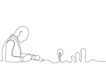 Sketch outline concept minimal business man in drawing continuous line art. male business concept success talent hand drawn with white ioslated background. Abstract,vector,illustration.