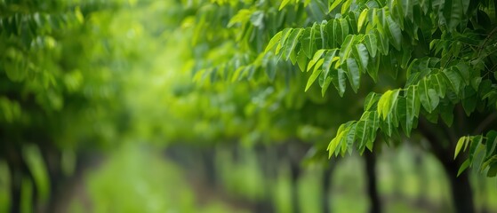 Fototapeta premium Tamarind trees cultivated with cyber irrigation and growth tracking systems