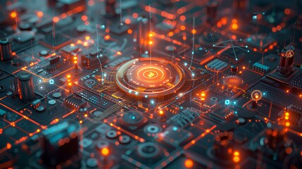 Obraz premium create a conceptual image of IoT with a central hub