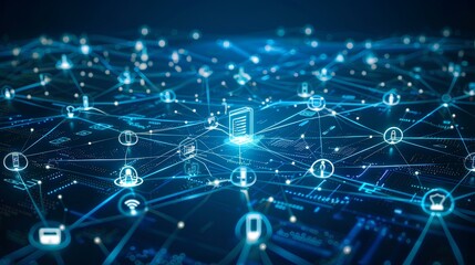 create a conceptual image of IoT with a central hub