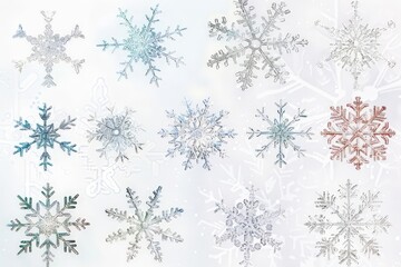 Stylish Snowflake Collection: 12 Unique Snowflake Designs for Winter Decor, Greeting Cards, and Festive Themes