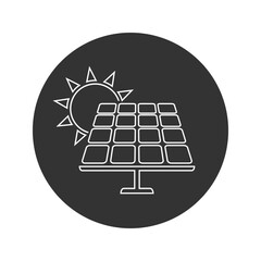 Solar cell logo and line icon. Power and Energy saving concept. Vector collection set. Sign and Symbol theme