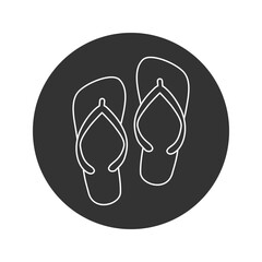 Slipper flip flops vector line icon design silhouette