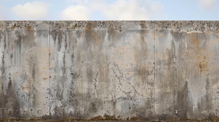 Naklejka premium Rustic Concrete Wall with Cracks and Moss