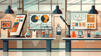 Obraz premium illustration of Science fair setup
