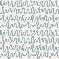 Wavy modern seamless pattern. Hand drawn vector stock illustration in a beige pastel style.