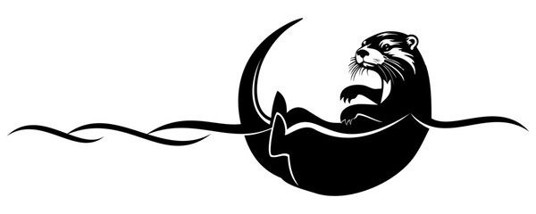 otter silhouette vector  © Is
