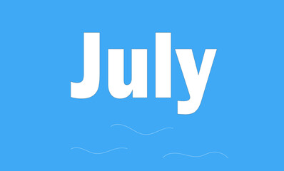 July text blue wave background