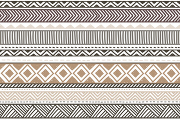 Ethnic vector seamless pattern. Tribal geometric background, traditional craft motif, maya, aztec ornament. mexican print