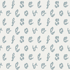 Wavy modern seamless pattern. Hand drawn vector stock illustration in a beige pastel style.
