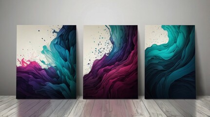 Set of abstract backgrounds with hand drawn design