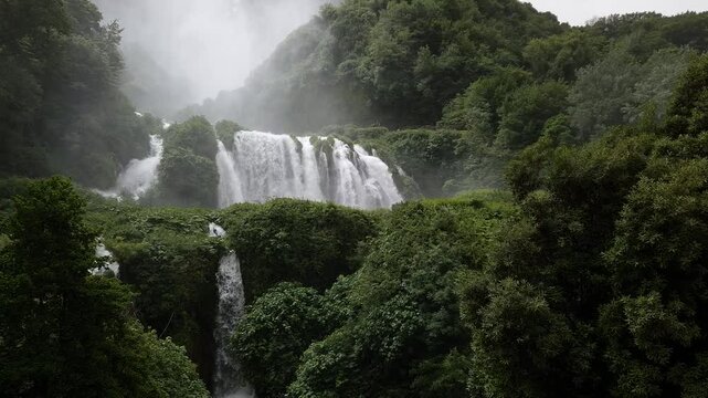 Marmore Falls jump that powers a hydroelectric power plant - Terni - Italy