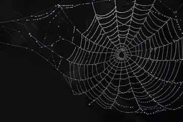 Naklejka premium Black Spider Web with White Spider