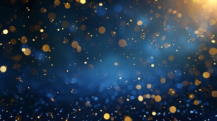 Vibrant abstract background featuring blue and gold bokeh lights, perfect for festive and elegant designs.