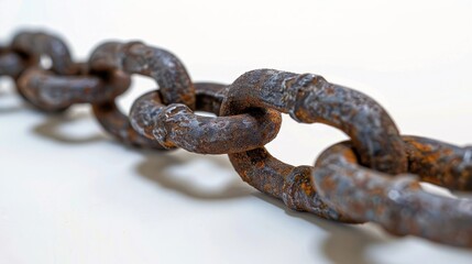 Close Up of Rusted Metal Chain Links