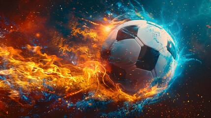 Fototapeta premium Soccer Ball on Fire.