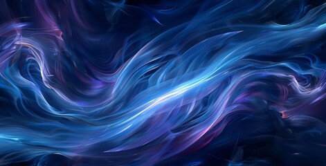 Fototapeta premium Cosmic Nebula: Vibrant Blue and Purple Swirling Galaxy