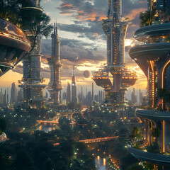 Fototapeta premium country skyline at night