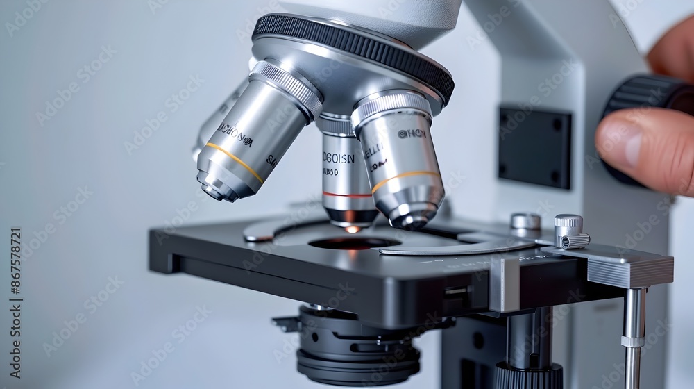 Poster precise adjustment of microscopic for detailed analysis and