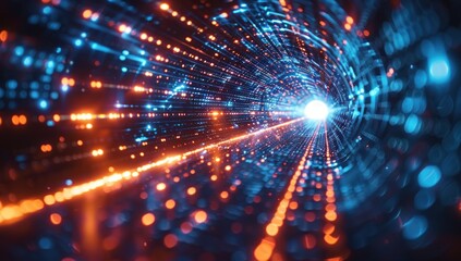 Obraz premium Abstract Tunnel of Light and Technology