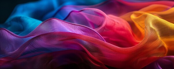 Obraz premium Vibrant Abstract Art with Colorful Waves and Ripples