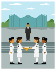 Illustration with the theme of Indonesian Independence Day
