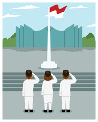 Illustration with the theme of Indonesian Independence Day
