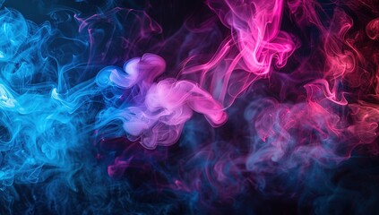 Abstract Smoke Swirls In Pink And Blue