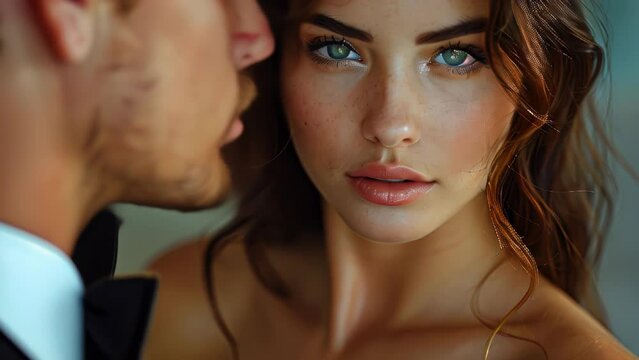 Romantic couple close up