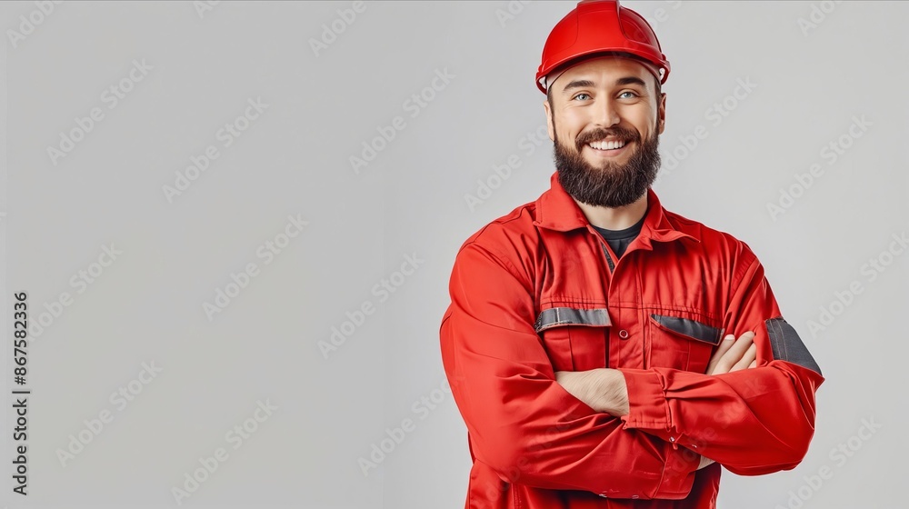 Wall mural a man in red uniform with his arms crossed. - Wall murals