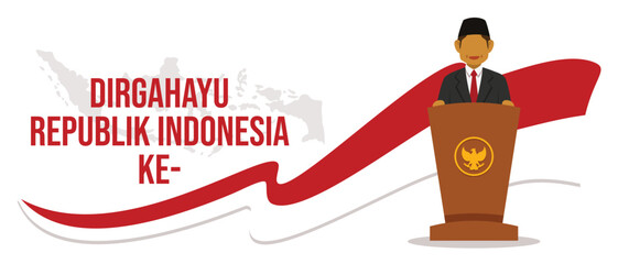 Illustration with the theme of Indonesian Independence Day
