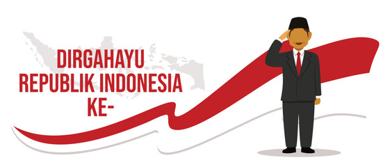 Illustration with the theme of Indonesian Independence Day
