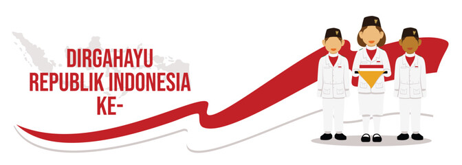 Illustration with the theme of Indonesian Independence Day

