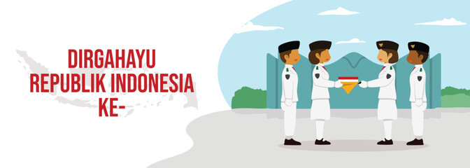 Illustration with the theme of Indonesian Independence Day
