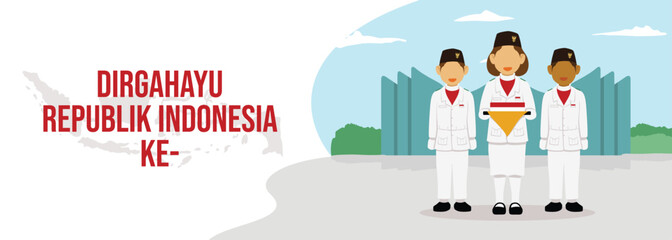 Illustration with the theme of Indonesian Independence Day
