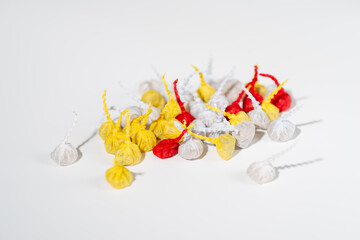 Small bang snaps,Pop Pop Snappers,toy torpedo, jumpin cracker or noisemaker firework for children, white background